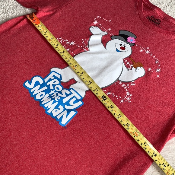 Frosty the Snowman M Red T-shirt Medium EUC Unisex - Picture 7 of 8